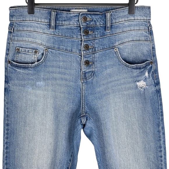 Pistola Jeans 29 High Rise Button Fly Skinny Raw Hem Ripped Stretch Denim Casual - Picture 2 of 10